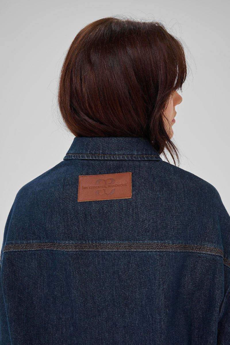 My Essential Wardrobe MWMalle 139 Deco Denim jacket - Dark blue un-washed