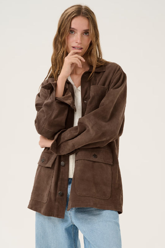 My Essential Wardrobe OllyMW suede jacket - major brown