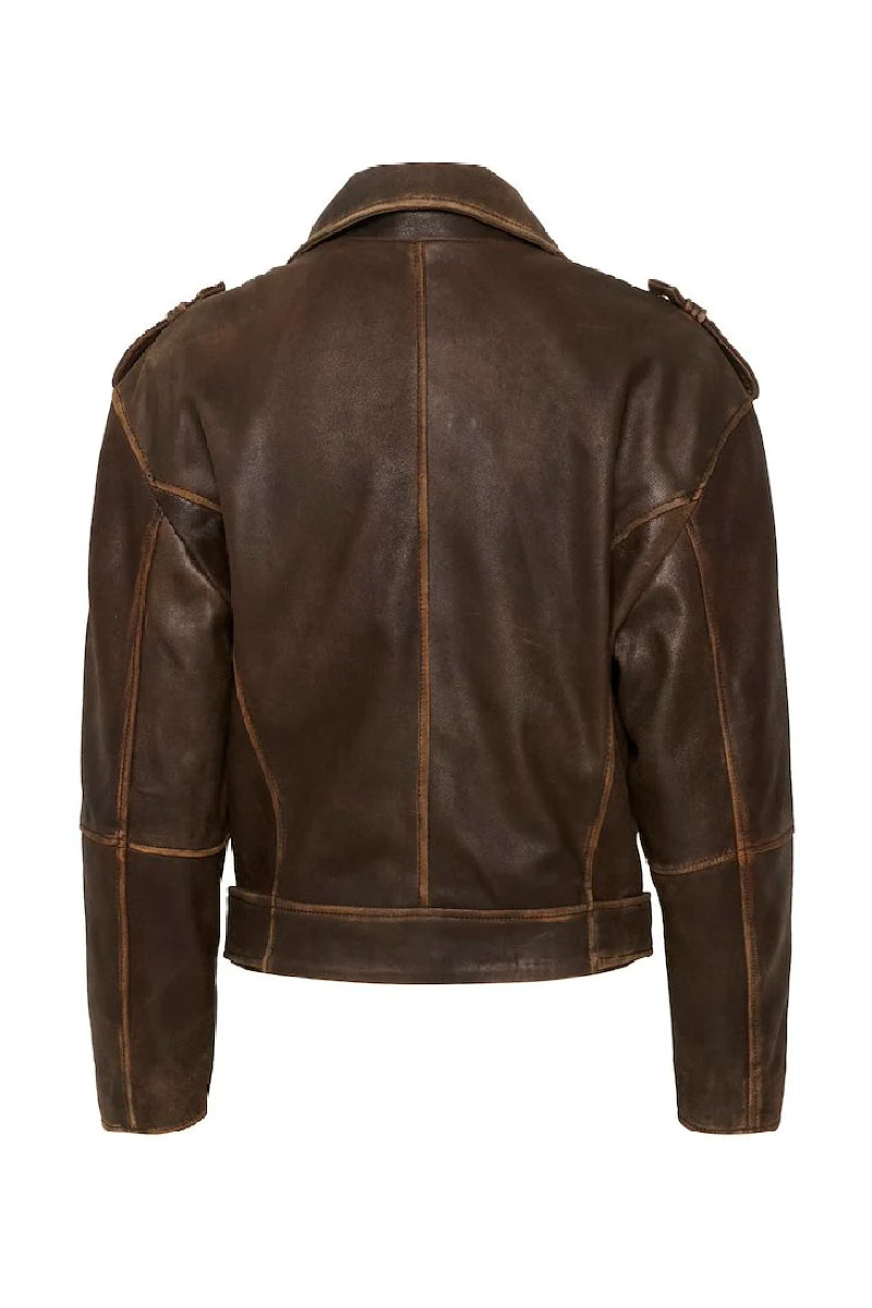 My Essential Wardrobe MWGilo leather jacket - Brown retro wash