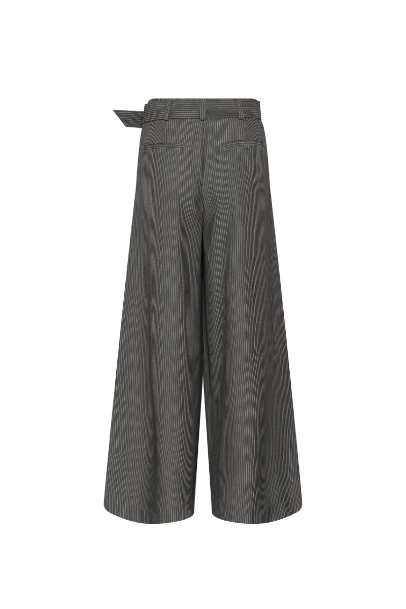 My Essential Wardrobe The Pinstriped High Pant 23 - grey melange with stripe