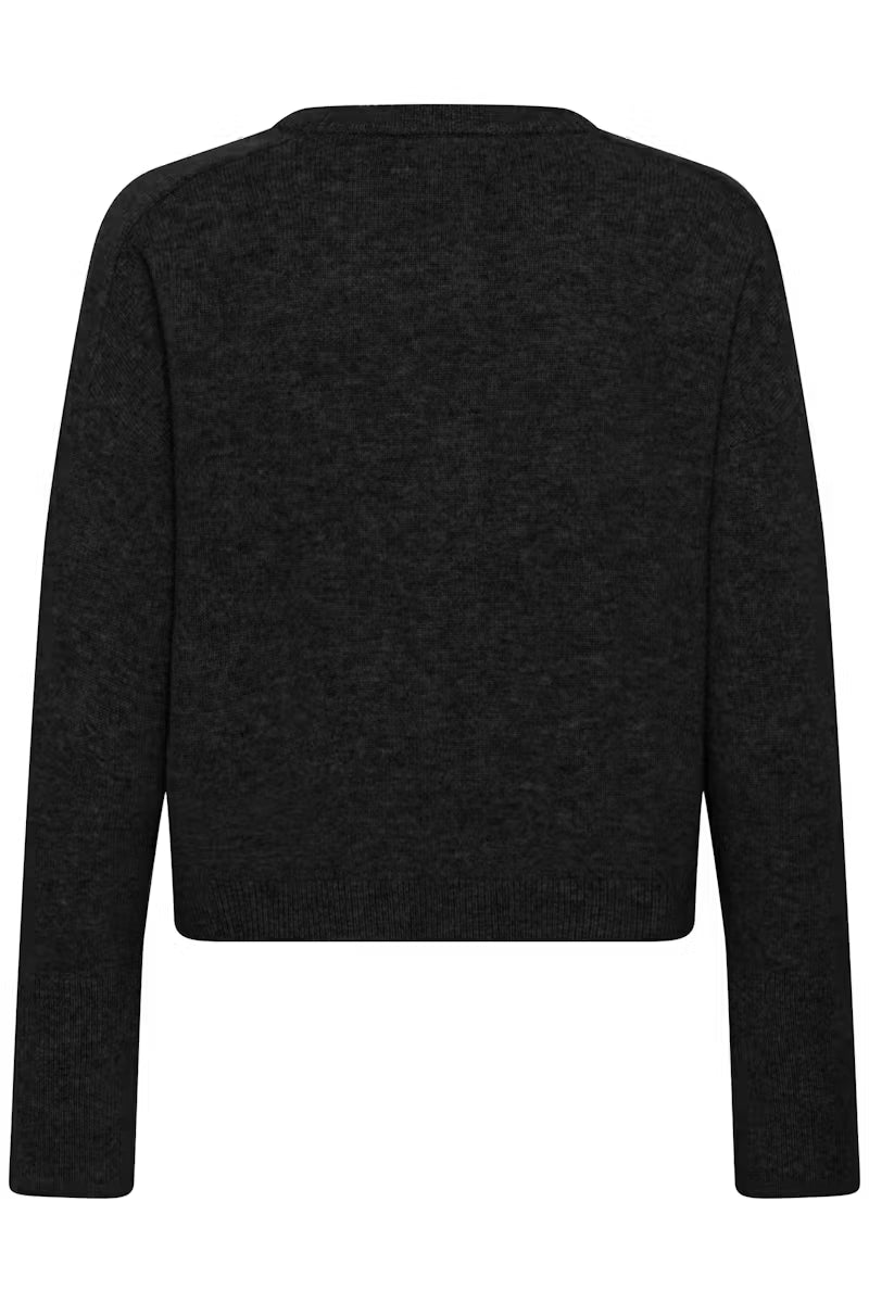 My Essential Wardrobe 13 The Knit Cardigan - dark grey melange