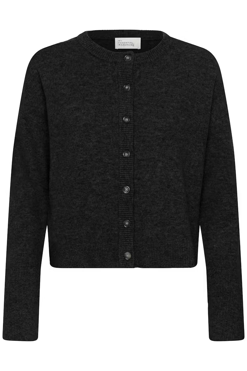 My Essential Wardrobe 13 The Knit Cardigan - dark grey melange