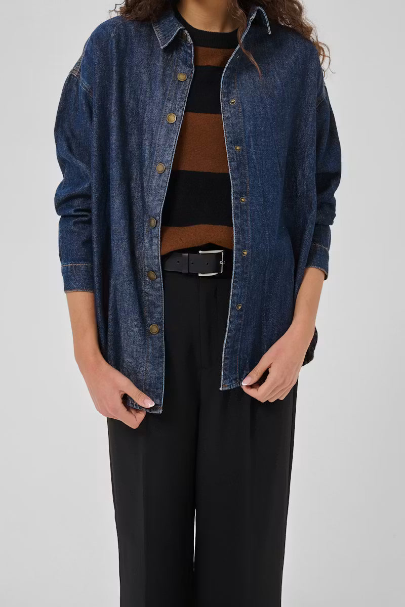 My Essential Wardrobe Denim Shirt MWHilma 171 - dark blue wash