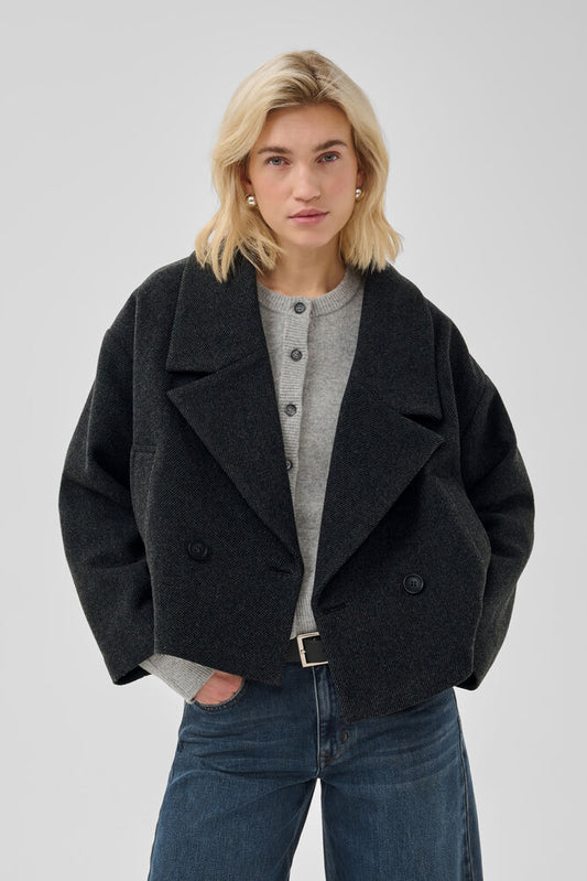 My Essential Wardrobe MWFrannie Maggie short jacket - dark grey melange