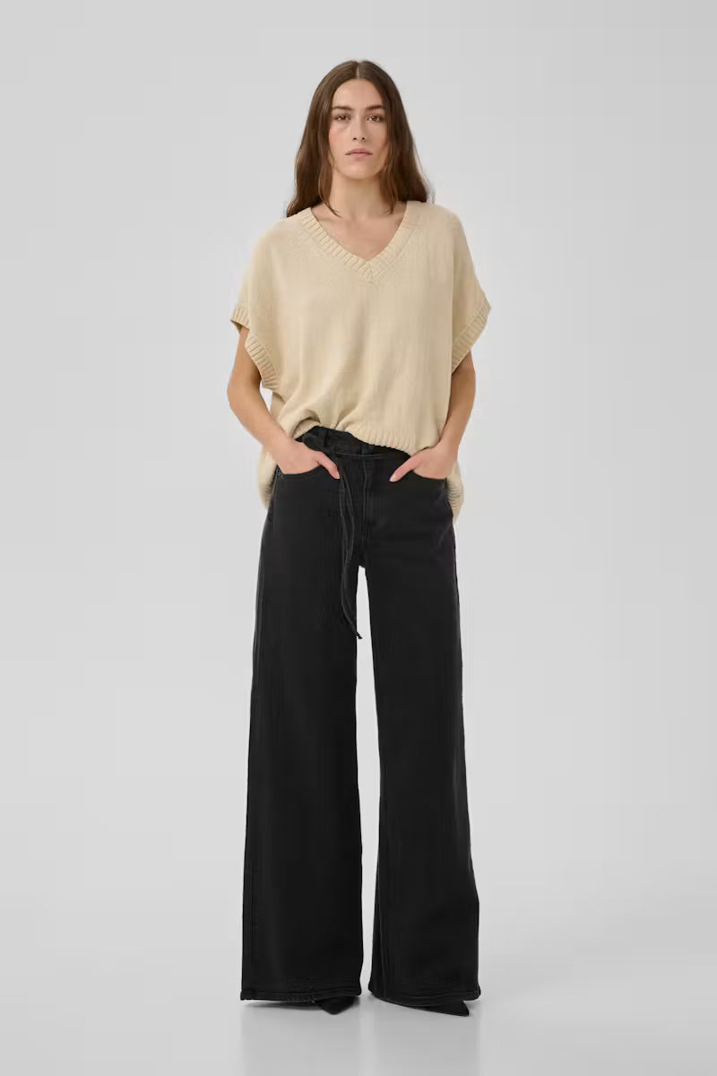 My Essential Wardrobe MWKaro 144 Wide Jeans - dark grey wash