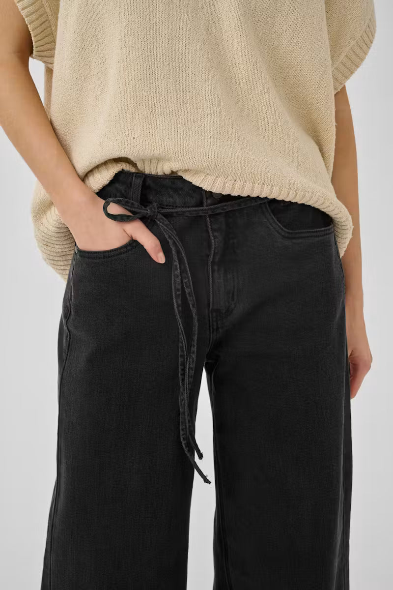 My Essential Wardrobe MWKaro 144 Wide Jeans - dark grey wash