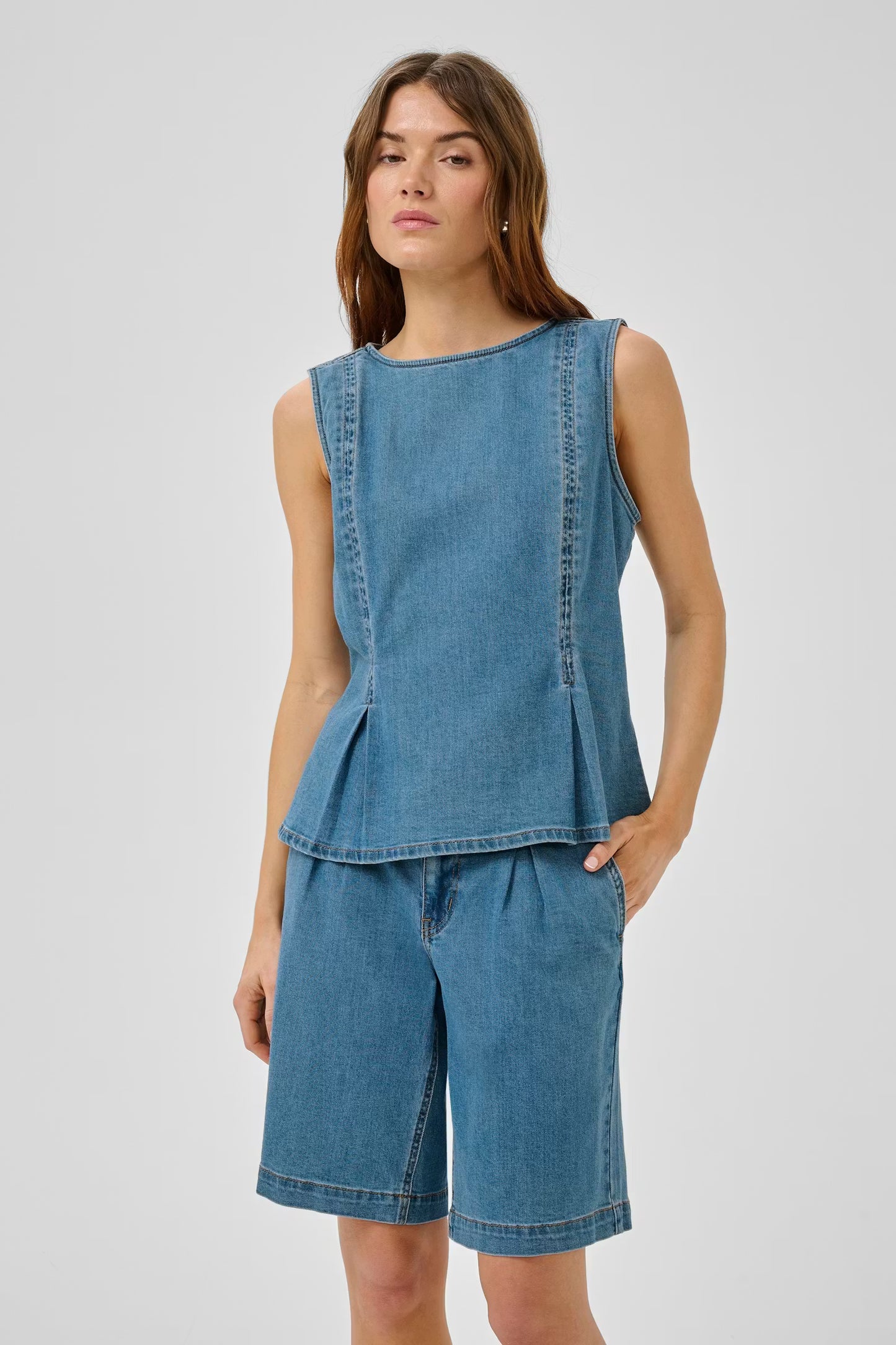 My Essential Wardrobe MWLara 115 top - medium blue wash