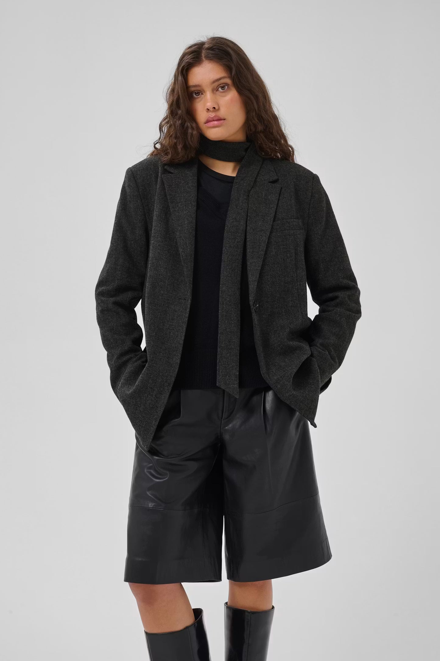 My Essential Wardrobe MWLayla Blazer - dark grey melange