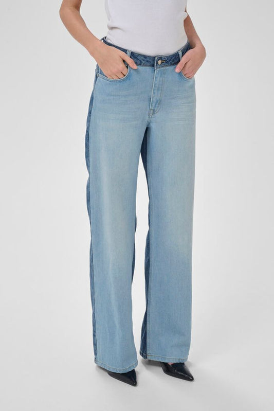 My Essential Wardrobe MWLouis 139 High Mix Wide jeans - light blue / blue wash
