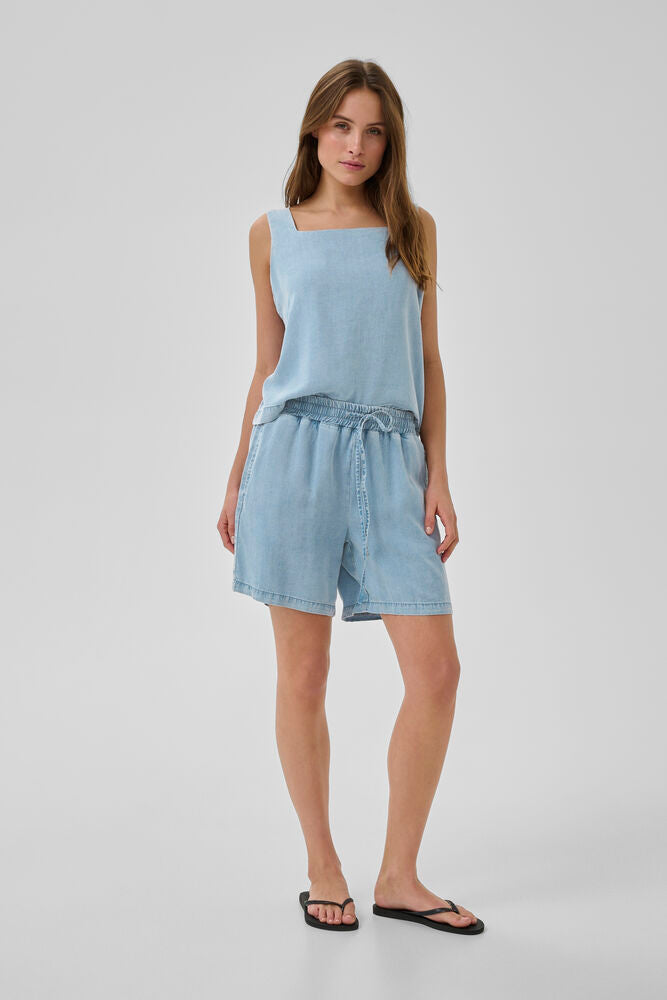 My Essential Wardrobe MWNelly Dias top - light blue / blue wash