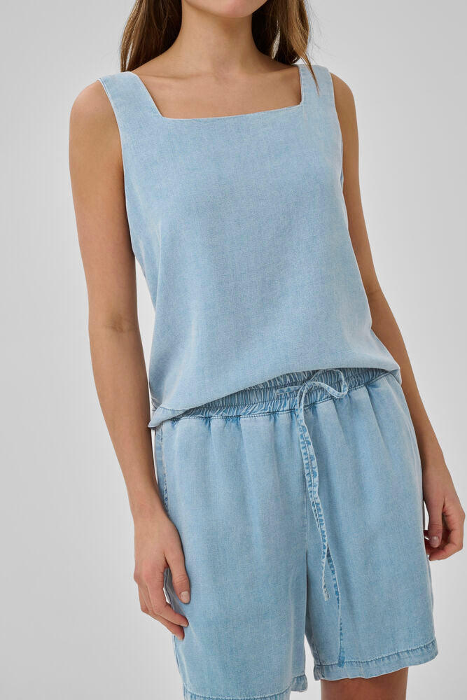 My Essential Wardrobe MWNelly Dias top - light blue / blue wash