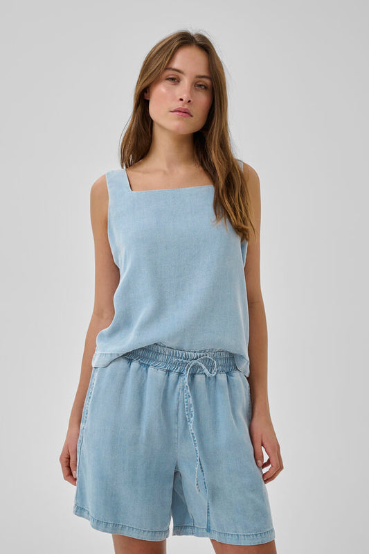 My Essential Wardrobe MWNelly Dias top - light blue / blue wash
