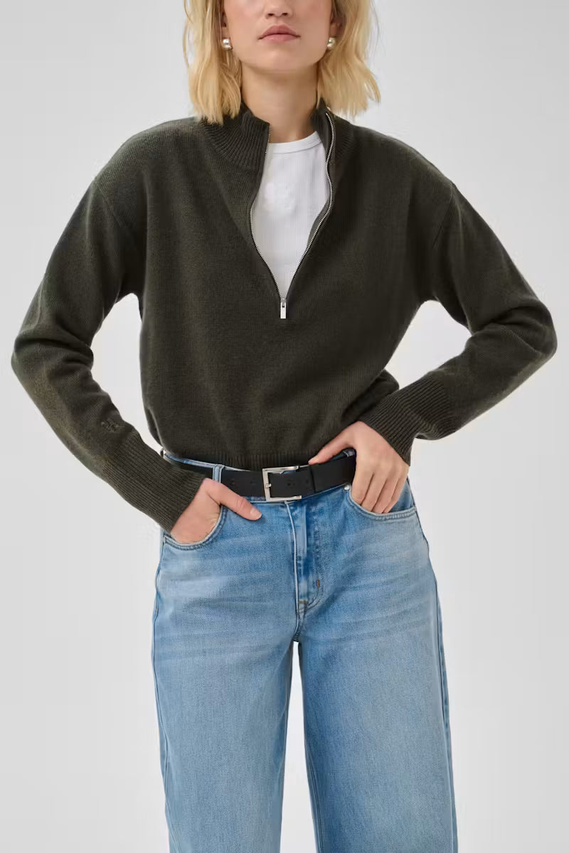 My Essential Wardrobe MWTracy Halfzip Pullover - raven grey