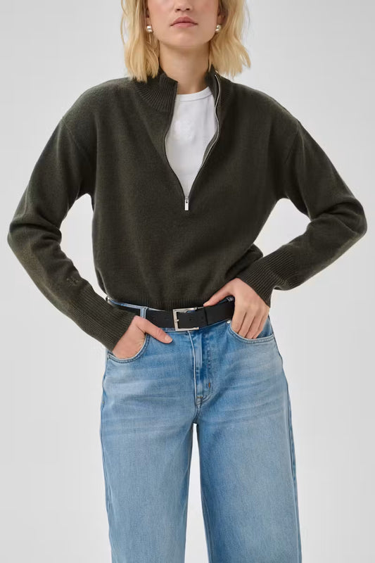My Essential Wardrobe MWTracy Halfzip Pullover - raven grey