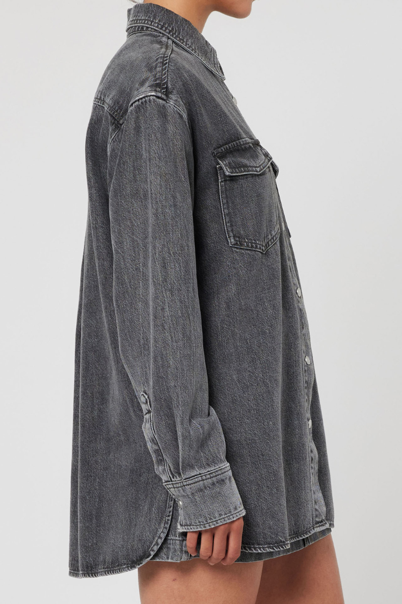 NEUW Bowery Denim Shirt - stone grey