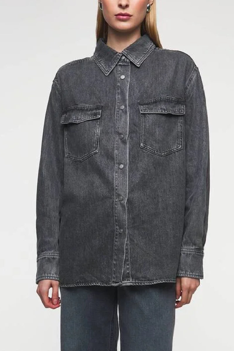 NEUW Bowery denim shirt - stone grey