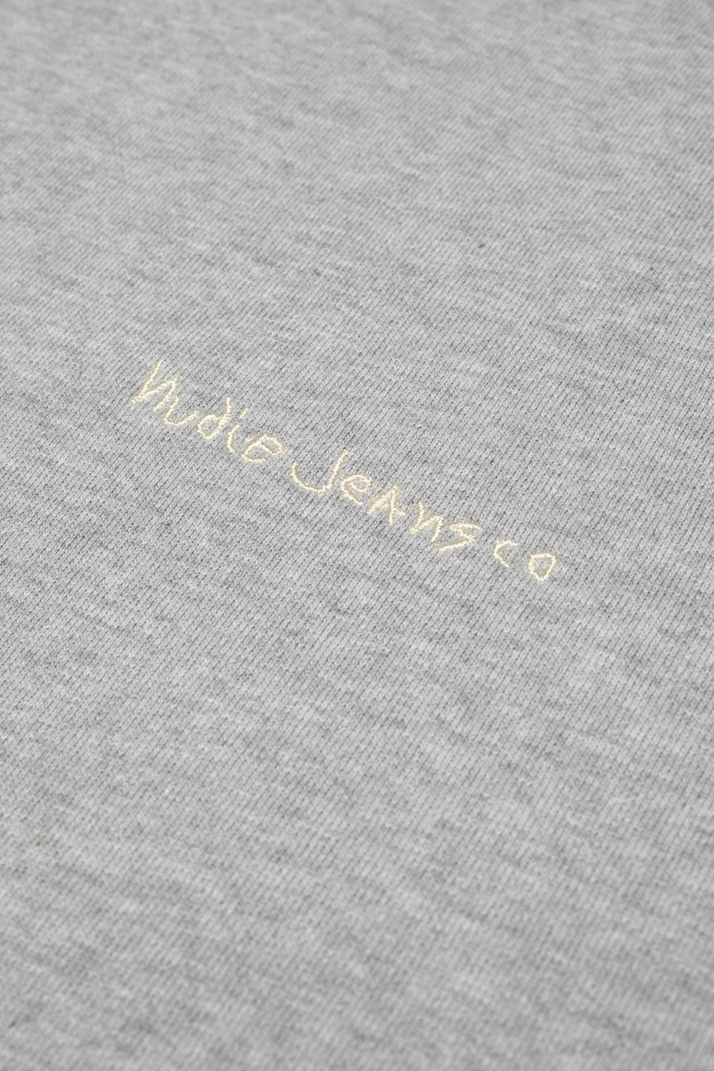 Nudie Jeans Gunde Logo Hoodie - grey melange