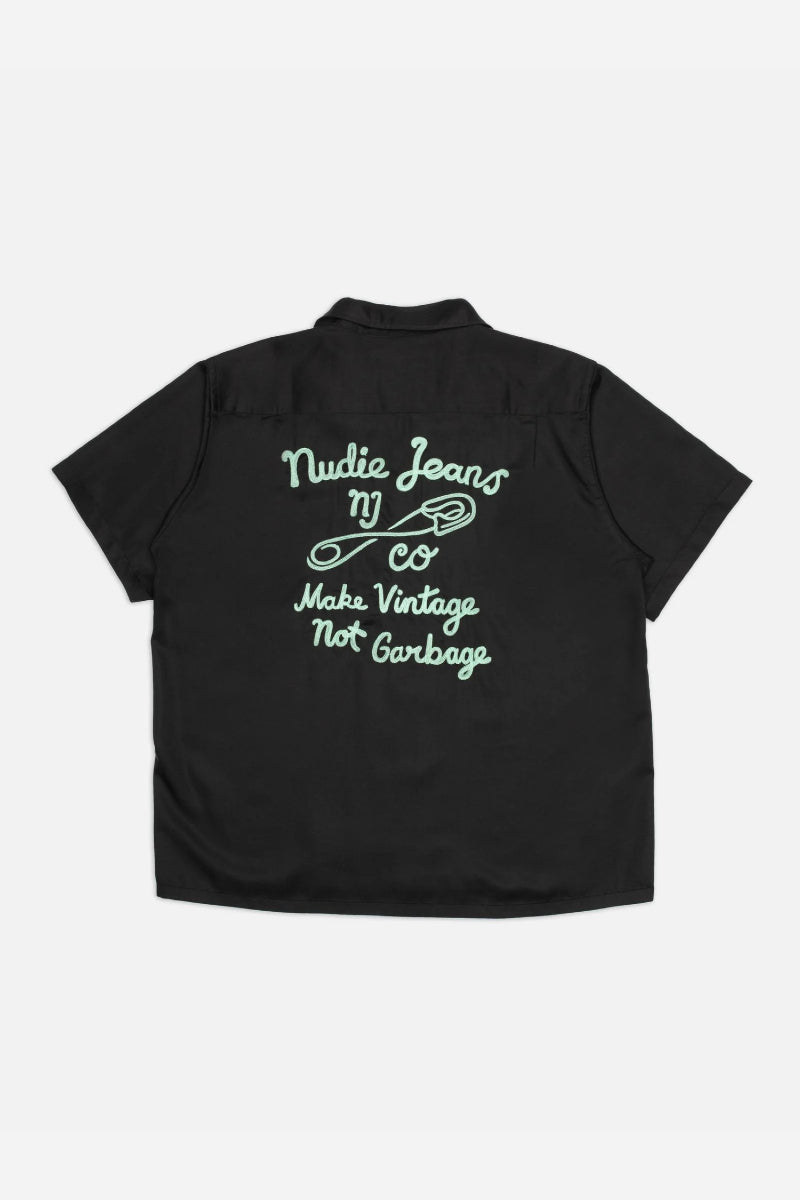 Nudie Jeans Arthur Bowling shirt - safety pin