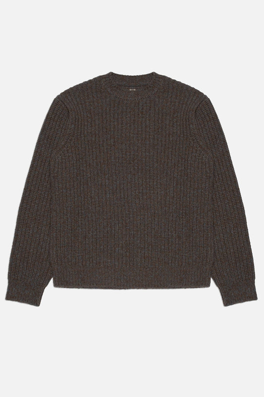 Nudie Jeans August Chunky Crew Neck Knit - brown