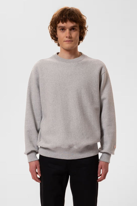 Nudie Jeans Hasse Crew Neck - Grey melange