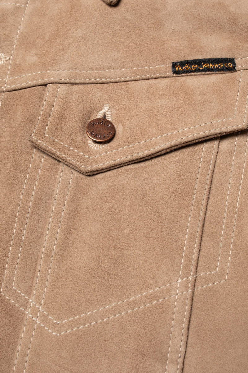 Nudie Jeans Willy Suede Leather Jacket - Mud
