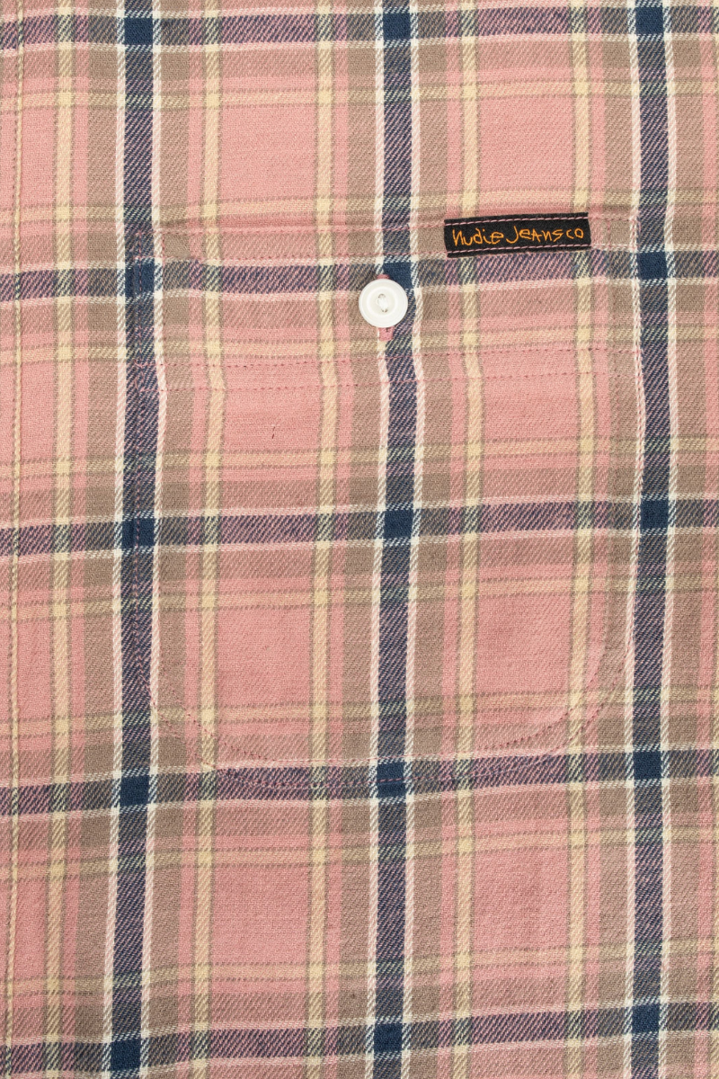 Nudie Jeans Julian Worker Shirt Checked - pink