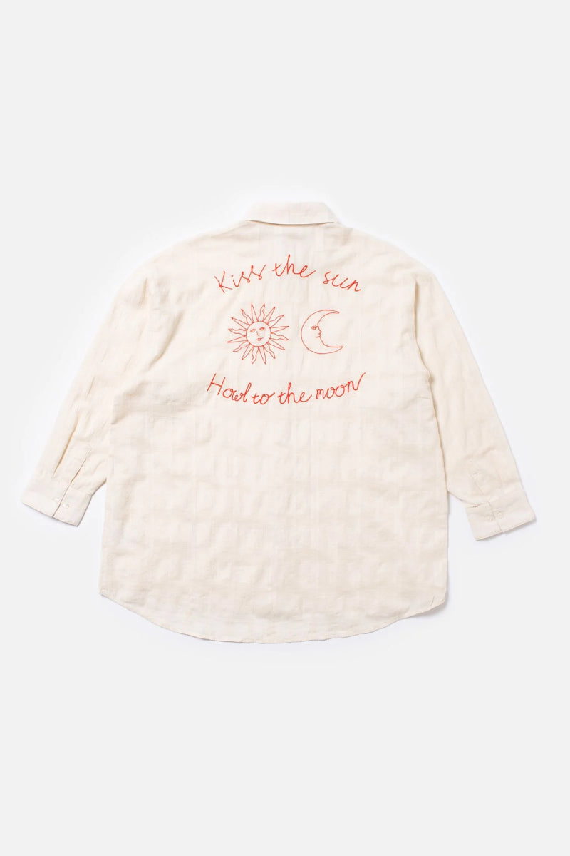 Nudie Monica Embroidered Shirt - offwhite