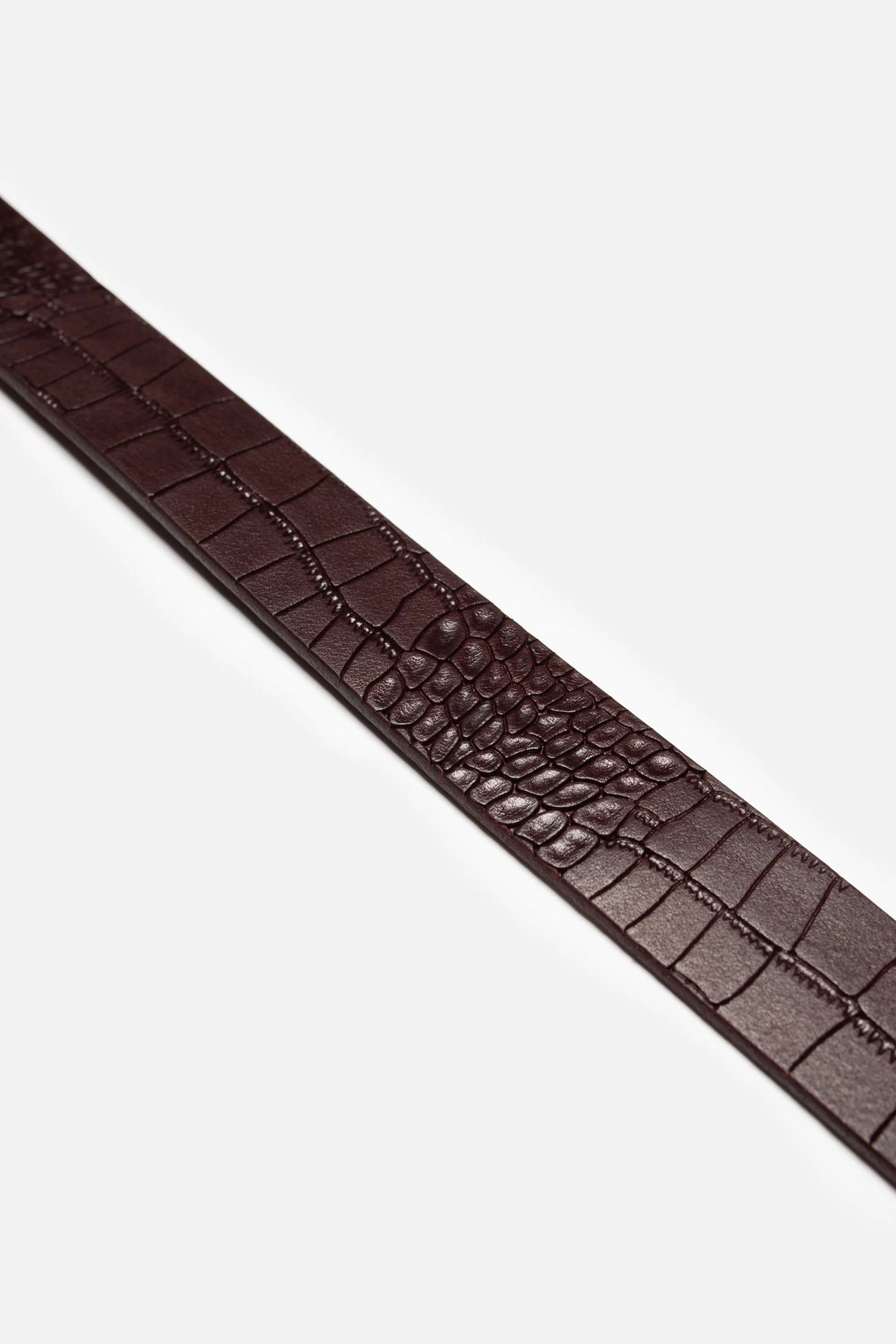 Nudie Jeans Western Faux Croco Silver belt - burgundy