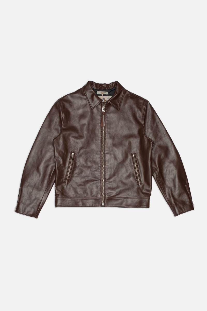 Nudie Eddy Rider Leather Jacket - burgundy