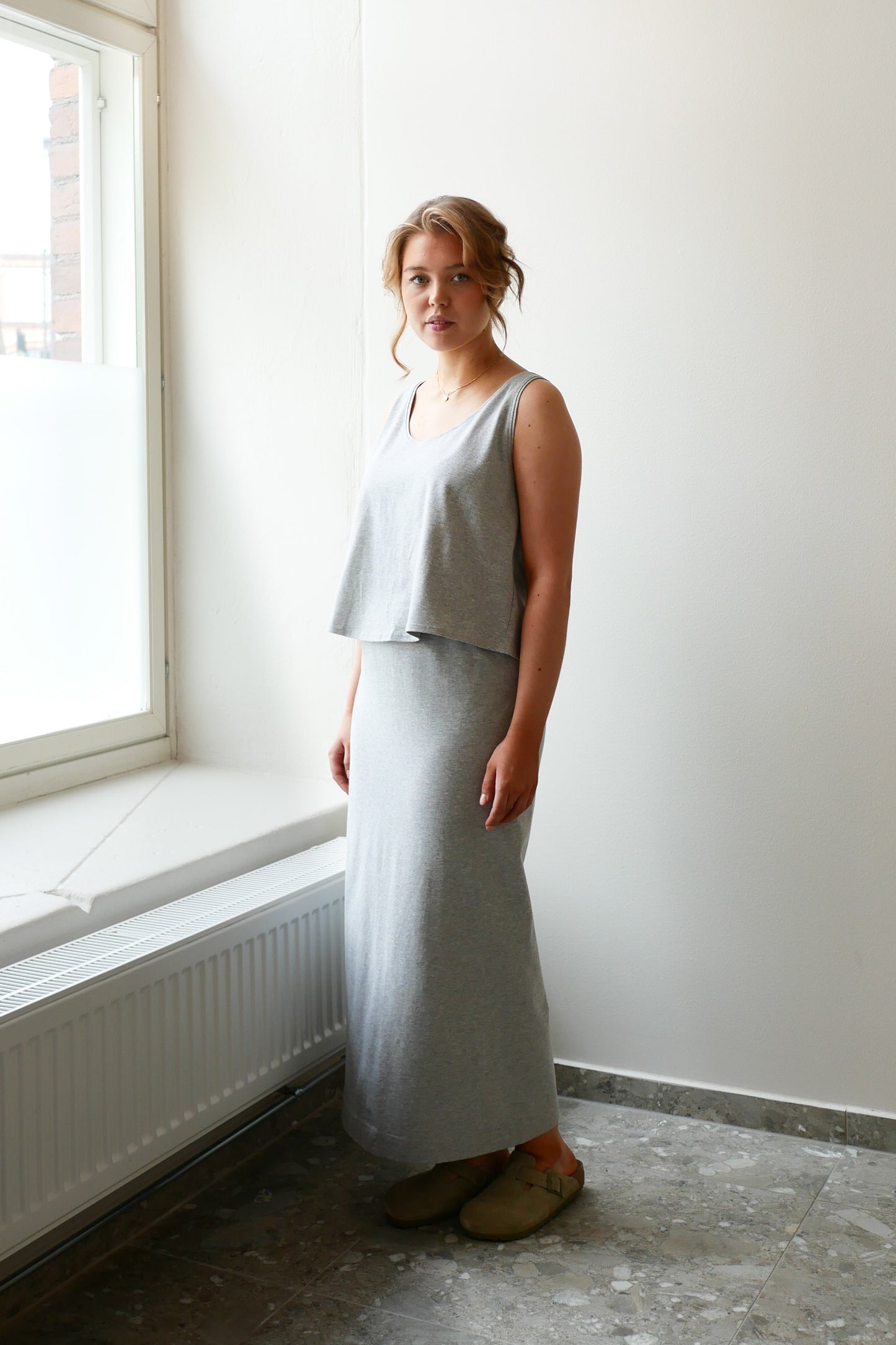 OUNCE garments Lin skirt - grey melange