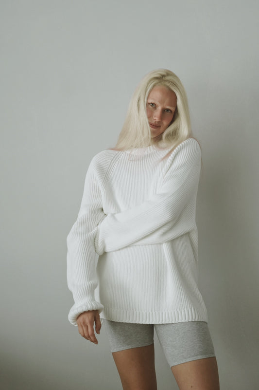 OUNCE garments Eva Cotton knit - white