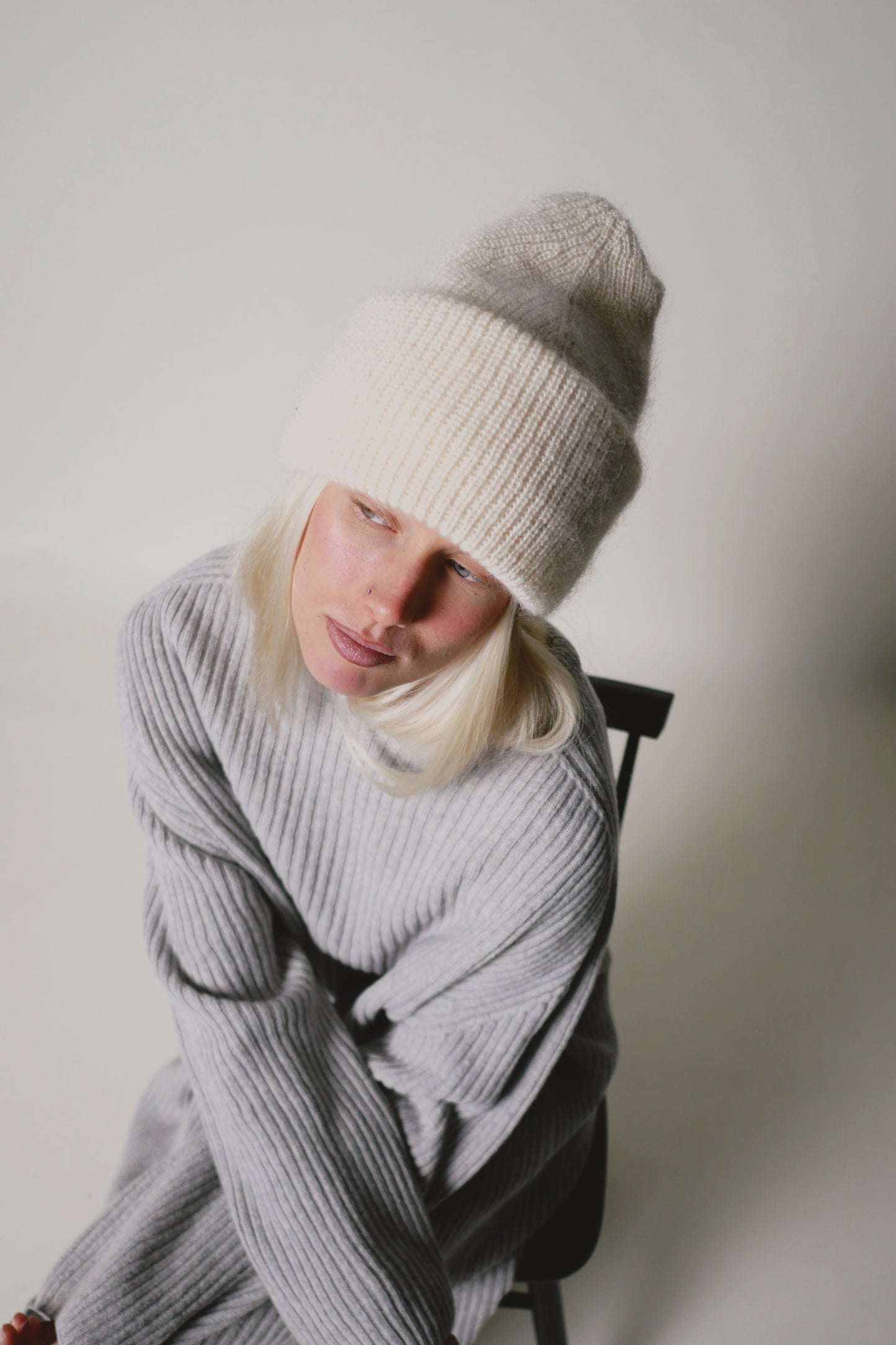 OUNCE garments Haze mohair beanie - ivory