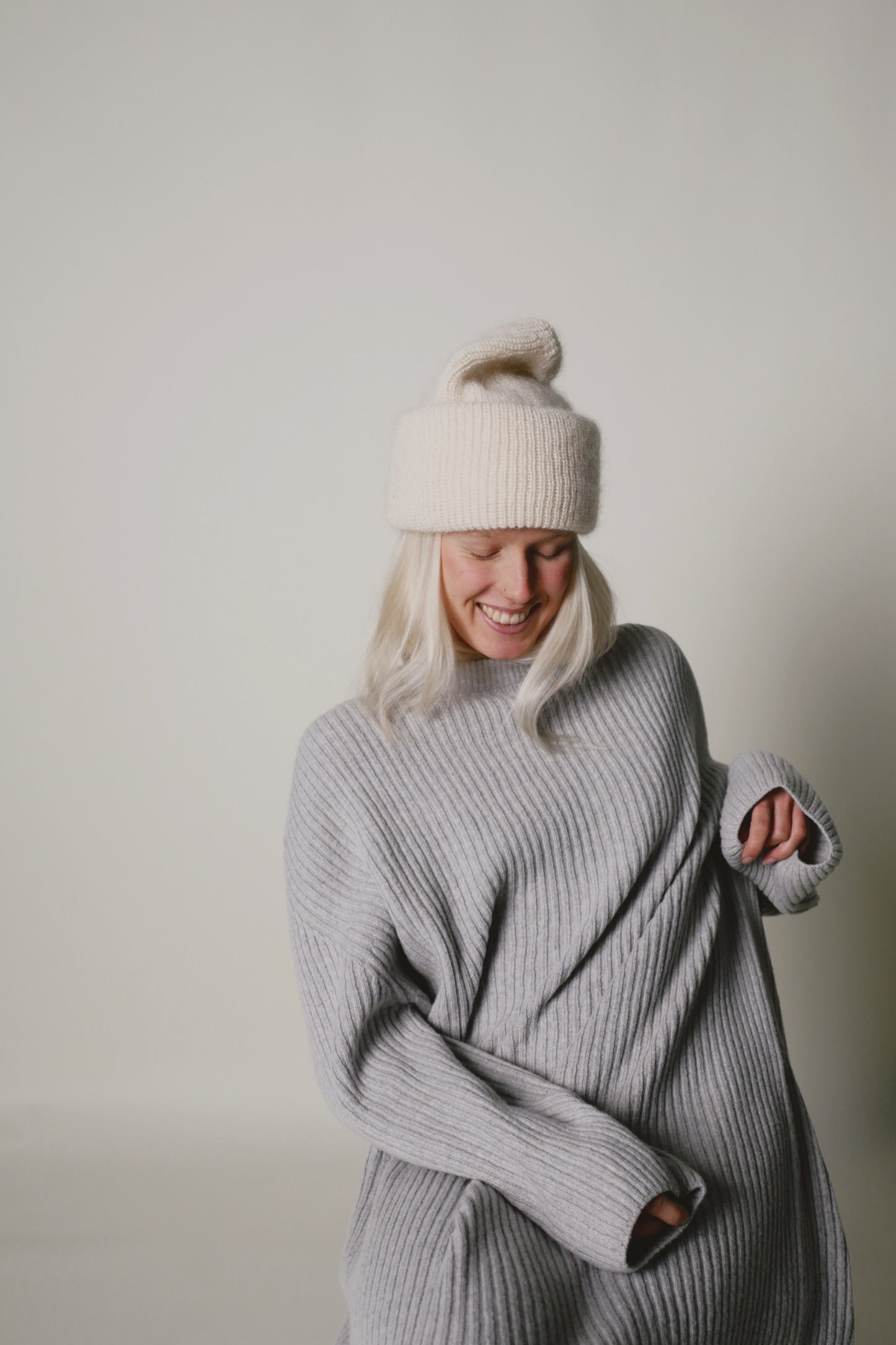 OUNCE garments Haze mohair beanie - ivory