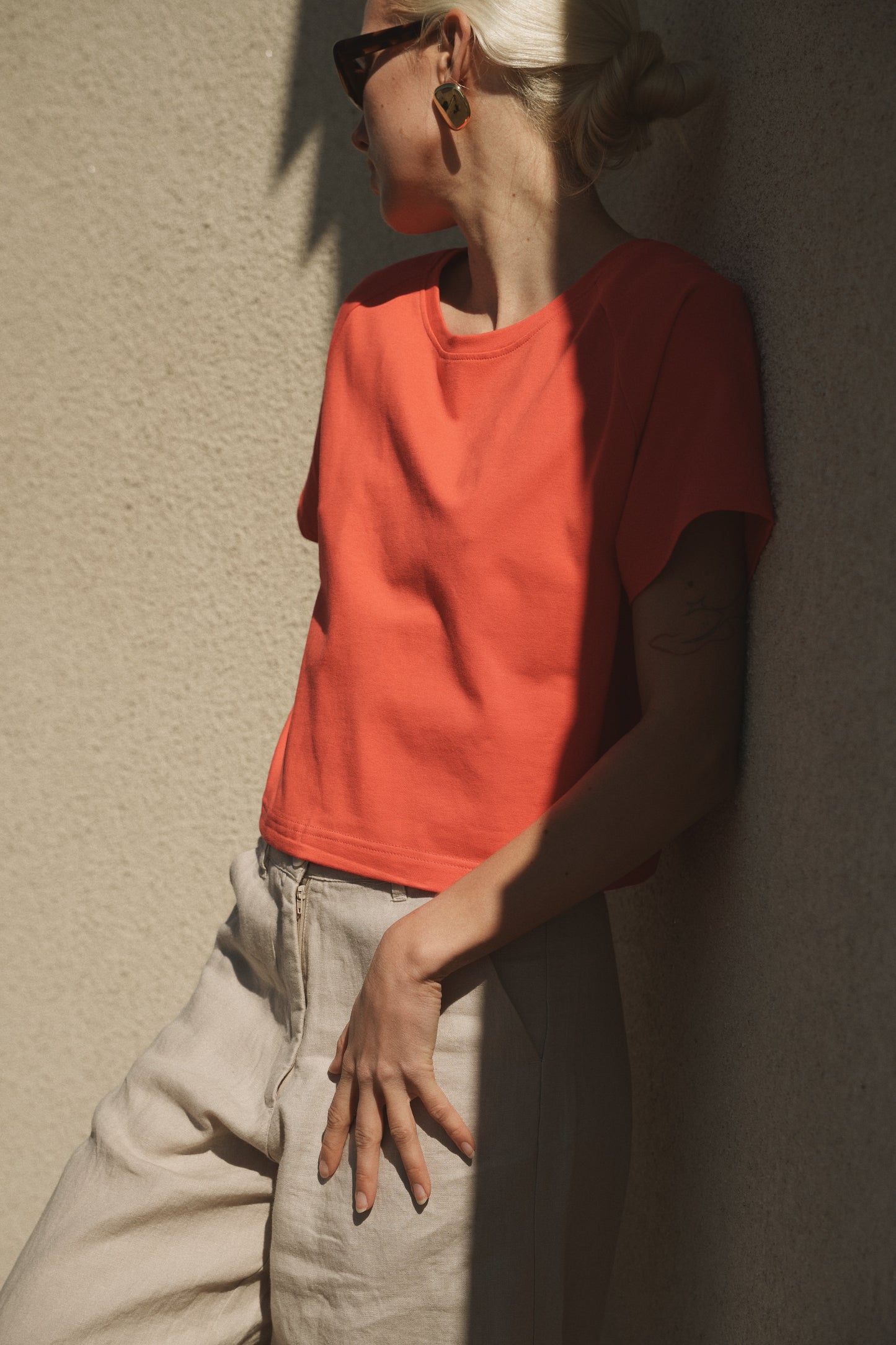 OUNCE garments Mette Crop tee - red