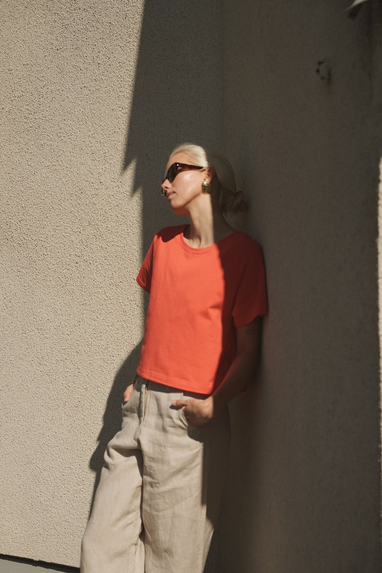 OUNCE garments Mette Crop tee - red