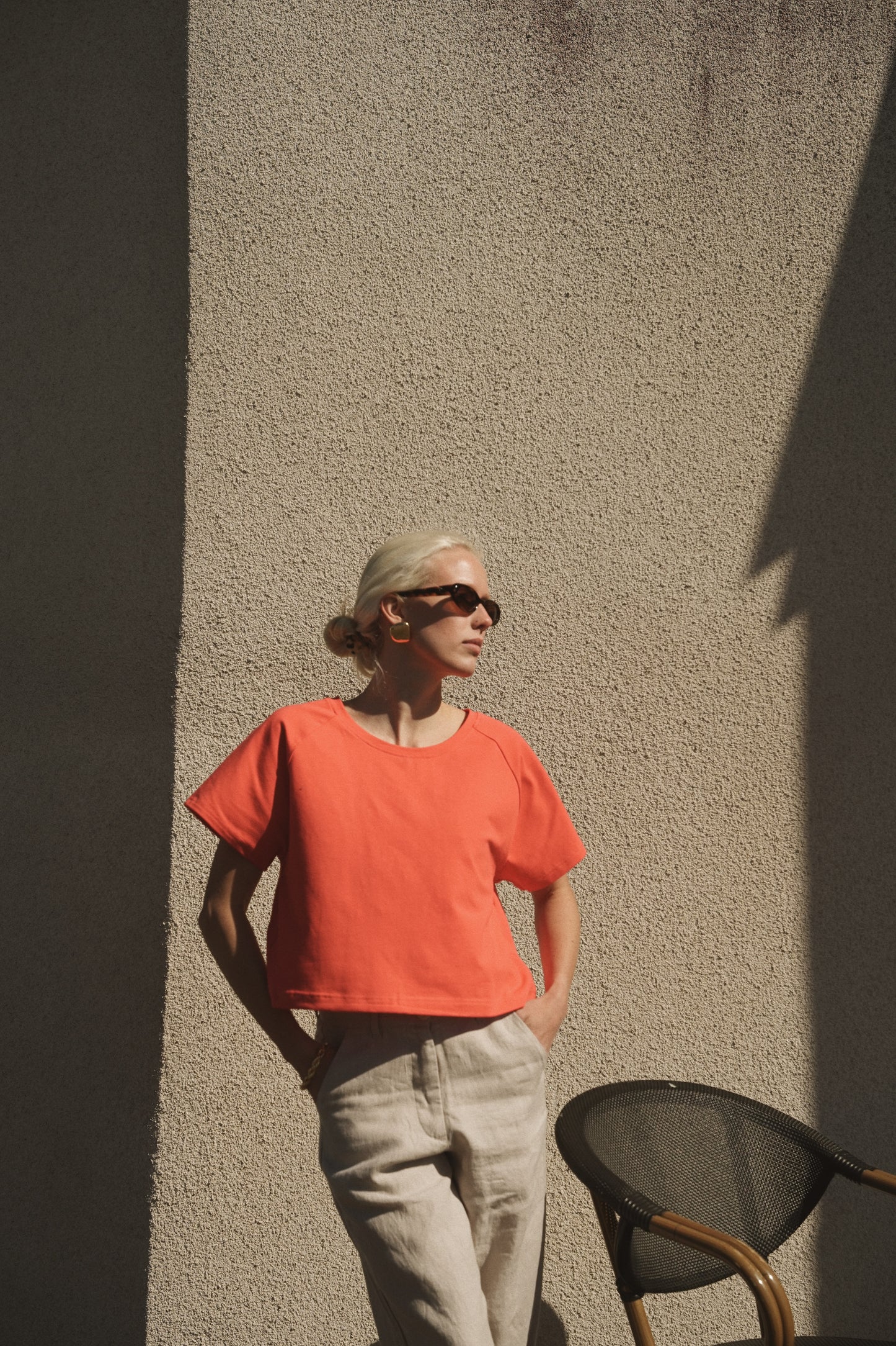 OUNCE garments Mette Crop tee - red