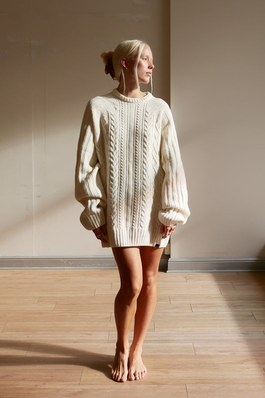 OUNCE garments Rope Sweater wmn - white