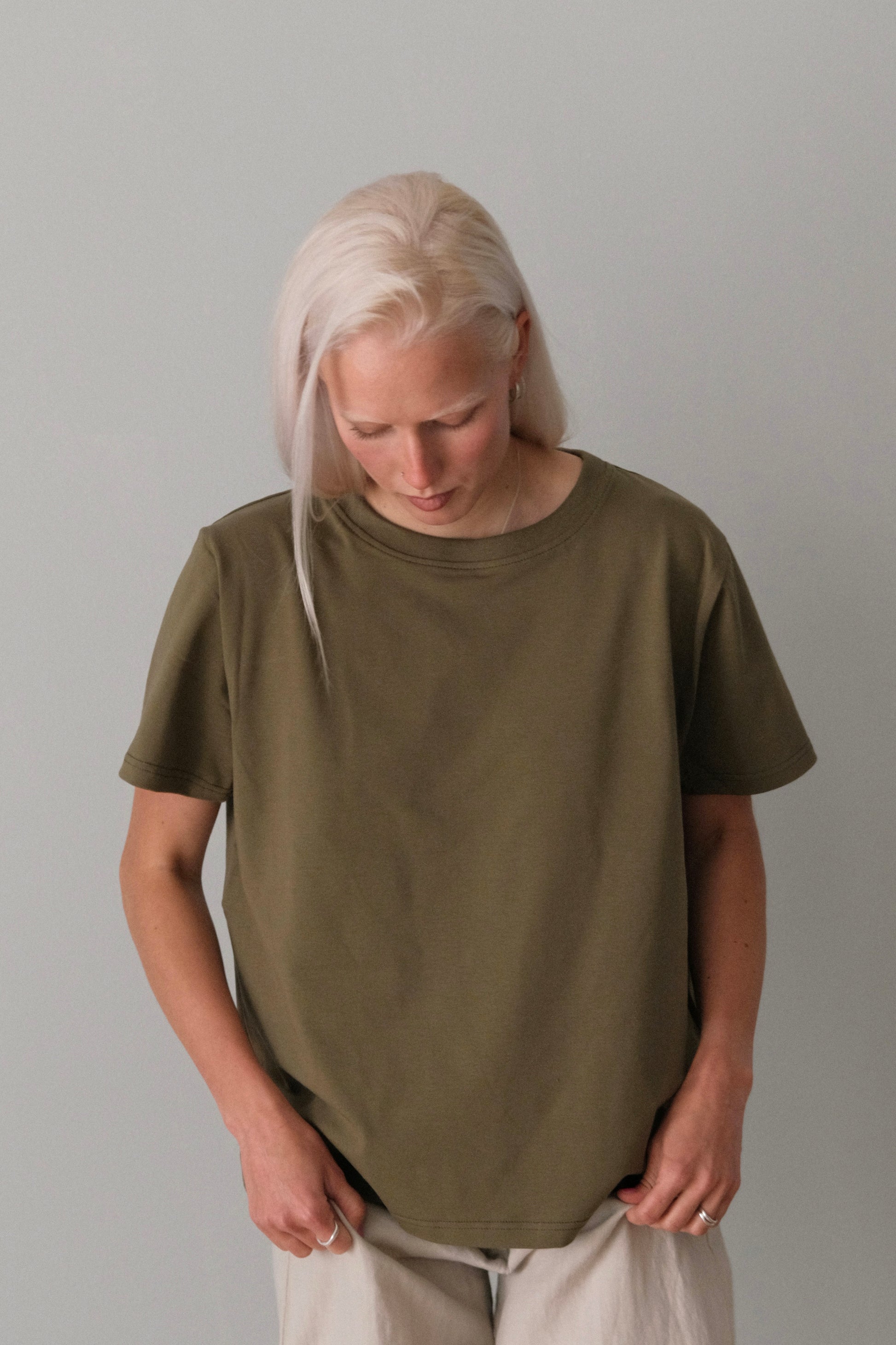 Naisten vihreä oversize T-paita