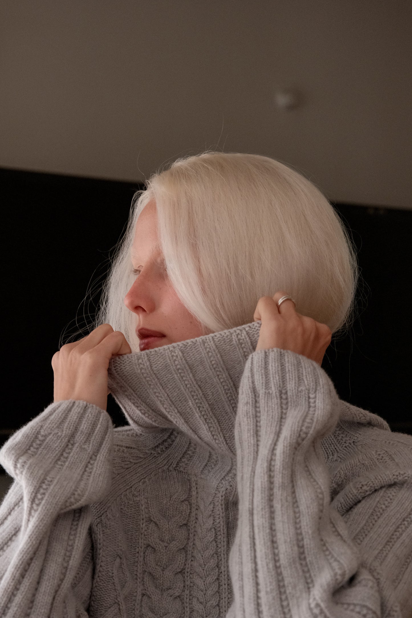 OUNCE garments Calm Turtleneck Sweater - grey melange