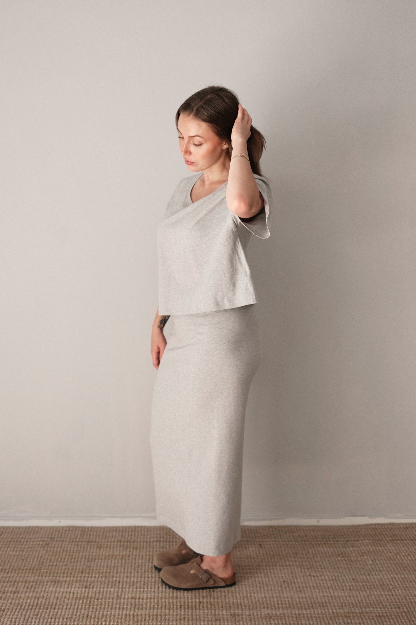 OUNCE garments Lin 2.0 skirt - grey melange