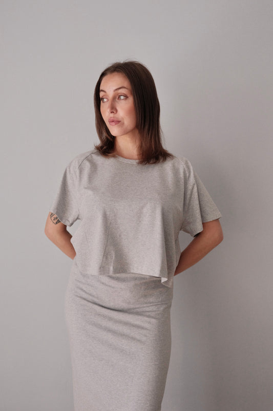 Naisten cropattu oversize t-paita