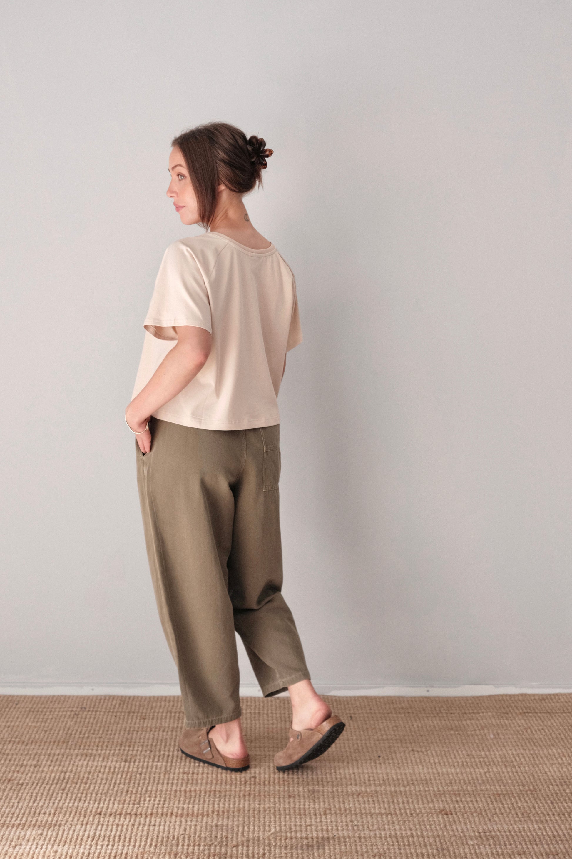 Naisten cropattu oversize t-paita