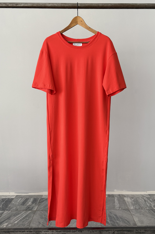 Naisten punainen t-paitamekko OUNCE garments Indie T-shirt dress red