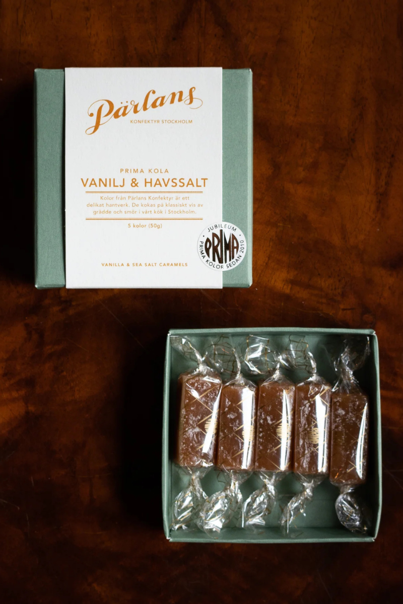 Pärlans Konfektyr Caramel box of 5 - vanilla & sea salt