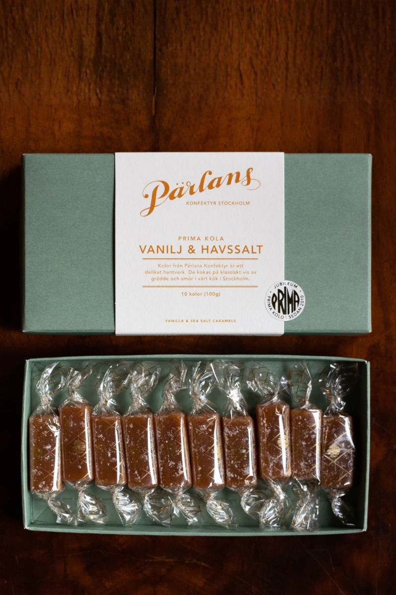 Pärlans Konfektyr Caramel box of 10 - vanilla & sea salt