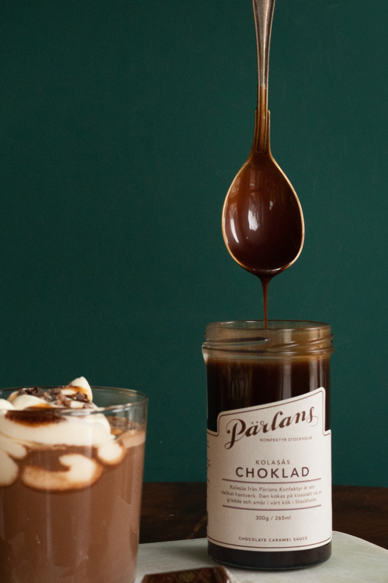 Pärlans Konfektyr Caramel sauce glass jar - chocolate