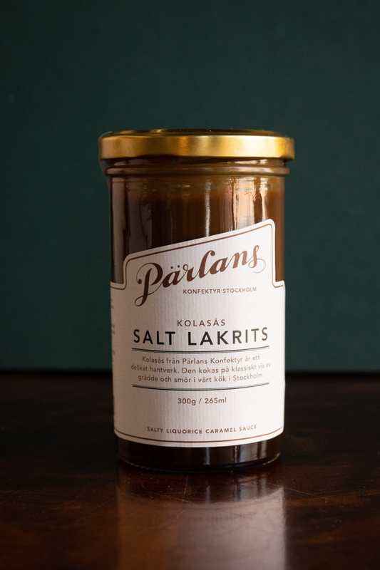 Pärlans Konfektyr Caramel sauce glass jar - salt lakrits