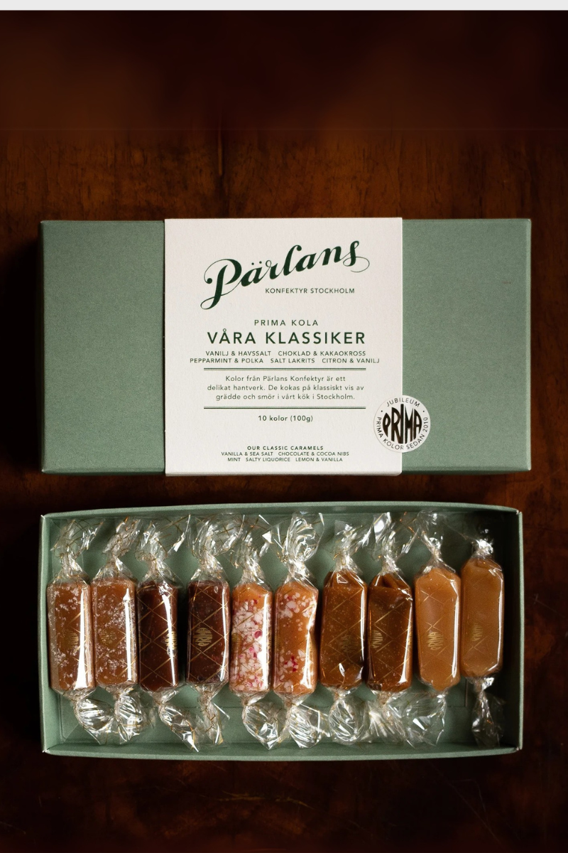 Pärlans Konfektyr Caramel box of 10 - våra klassiker (our classics)
