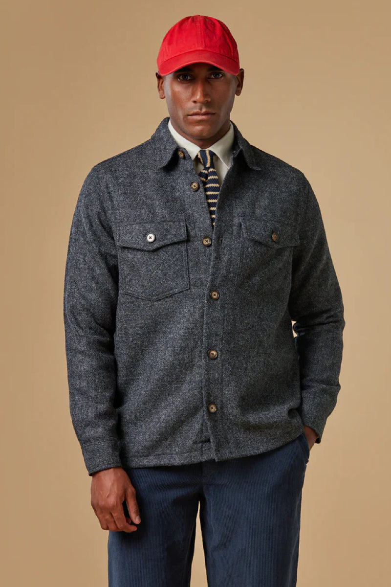 Portuguese Flannel Wool Field overshirt - grey