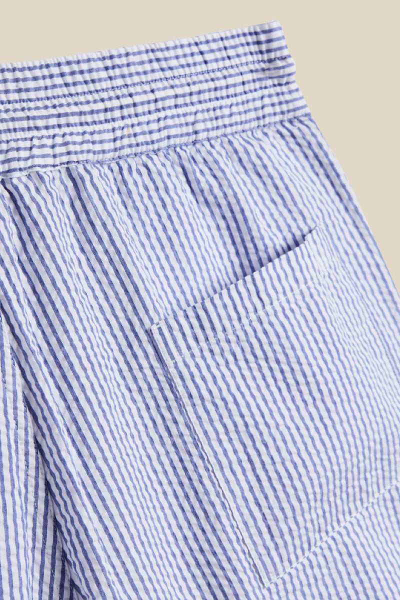Portuguese Flannel Seersucker shorts - stripe blue